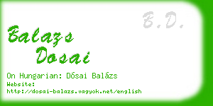 balazs dosai business card